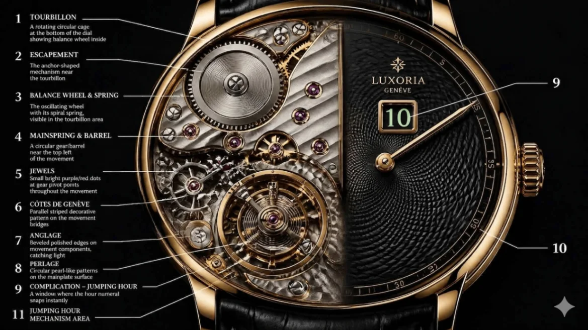 A technical dossier presenting the architecture of an independent watch movement